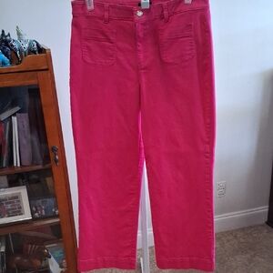 Talbots Patch Pocket Classic Jean Wide Leg Trousers Pink Size 14